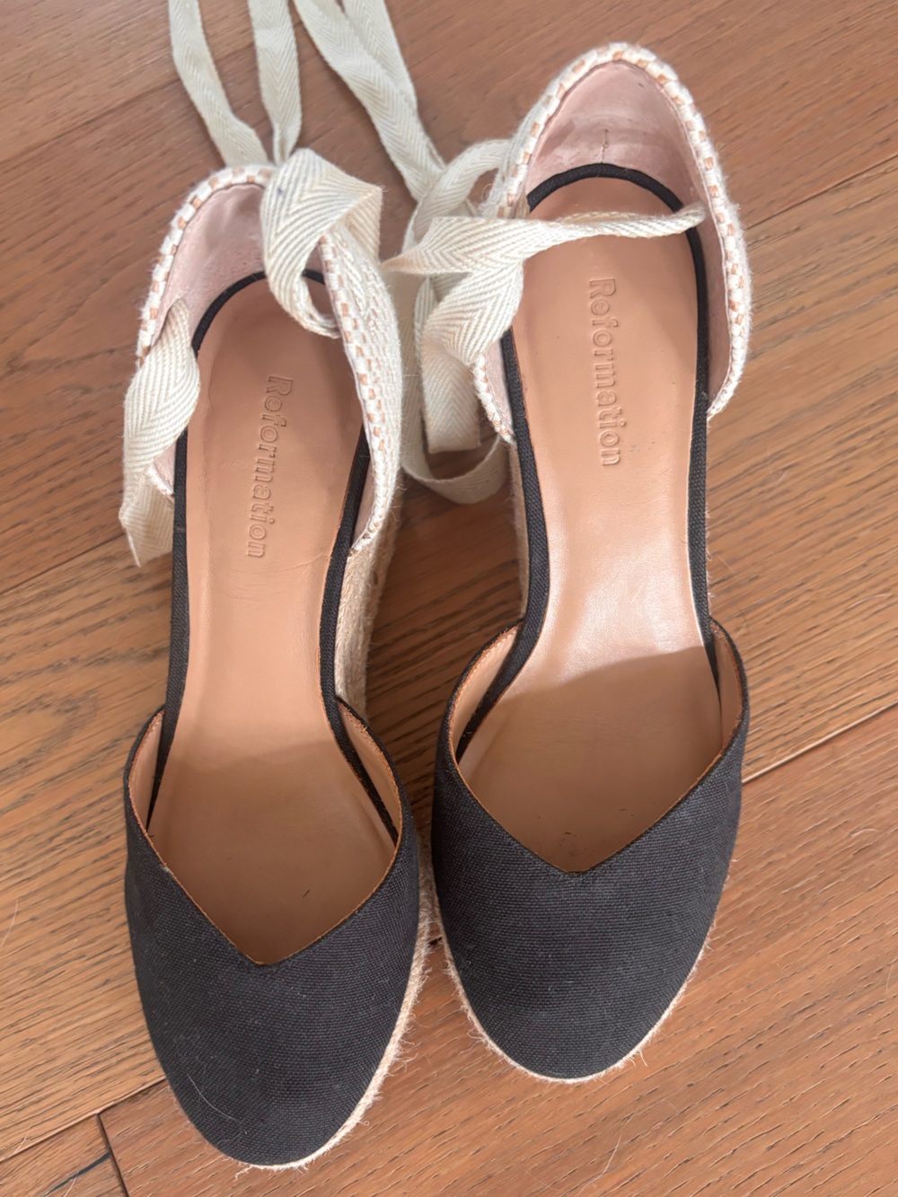 Reformation black/tan espadrilles 5.5